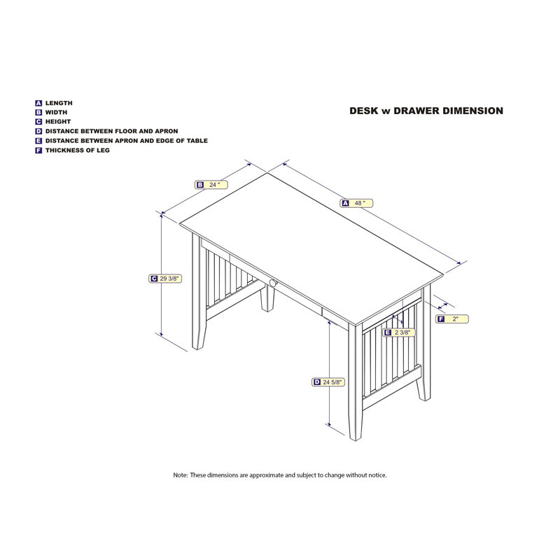 Charlton Home® Tollett Solid Wood Desk & Reviews Wayfair